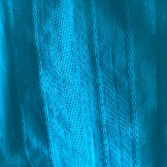 Green Cotton Long Sleeve Tiered Dress - Picture 5 of 7